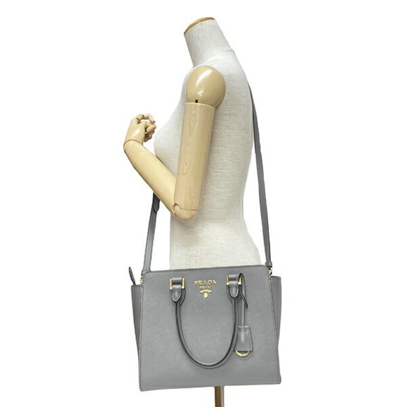 Prada Saffiano Handbag Gray - Picture 4 of 9